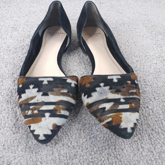 Cole Haan Grand OS Womens Size 6.5 Shoes Pointed Toe Flats Black Brown Slip On - Picture 3 of 11